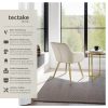 tectake Stühle tectake® Marilyn Samt Stuhl Set (6er Set) - Premium Esszimmerstühle mit Armlehnen, moderne Schalenstühle in Knoten-Optik für Wohnzimmer & Küche, bequeme Sessel in Sand creme/gold
