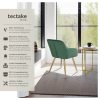 tectake® Marilyn Samt Stuhl Set (6er Set) - Premium Esszimmerstühle mit Armlehnen, moderne Schalenstühle in Knoten-Optik für Wohnzimmer & Küche, bequeme Sessel in Sand dunkelgrün Stühle tectake