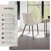tectake Monroe Esszimmerstuhl Set (2er-Set) - Luxus Polsterstühle mit Samtbezug & Metallbeinen - Grau - 48x59x82,5cm - 120kg Belastung creme Stühle tectake