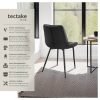 tectake Monroe Esszimmerstuhl Set (2er-Set) - Luxus Polsterstühle mit Samtbezug & Metallbeinen - Grau - 48x59x82,5cm - 120kg Belastung schwarz tectake Stühle