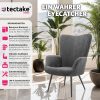 tectake Relaxsessel Hygge – Premium Bouclé-Sessel mit ergonomischer Lehne & Stahlbeinen (150 kg Belastung) 72x76x100,5 cm | Creme/Schwarz Breitcord Sessel tectake