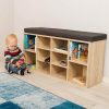 tectake® Schuhschrank Max mit Sitzbank – Garderobenschrank für 10 Paar Schuhe inkl. Sitzkissen (103,5x48x30 cm) | Höhenverstellbare Fächer & Stauraum dunkelgrau tectake Schränke