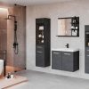 welltime Badmöbel-Set »MADRIT« (4-teilig) mit Waschtisch, Waschbecken, Badschrank, Hochschrank & Spiegel – modernes Design für Ihr Badezimmer Matera Ant Badmöbel-Sets welltime