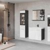 welltime Badmöbel-Sets welltime Badmöbel-Set »MADRIT« (4-teilig) mit Waschtisch, Waschbecken, Badschrank, Hochschrank & Spiegel – modernes Design für Ihr Badezimmer Matera Ant