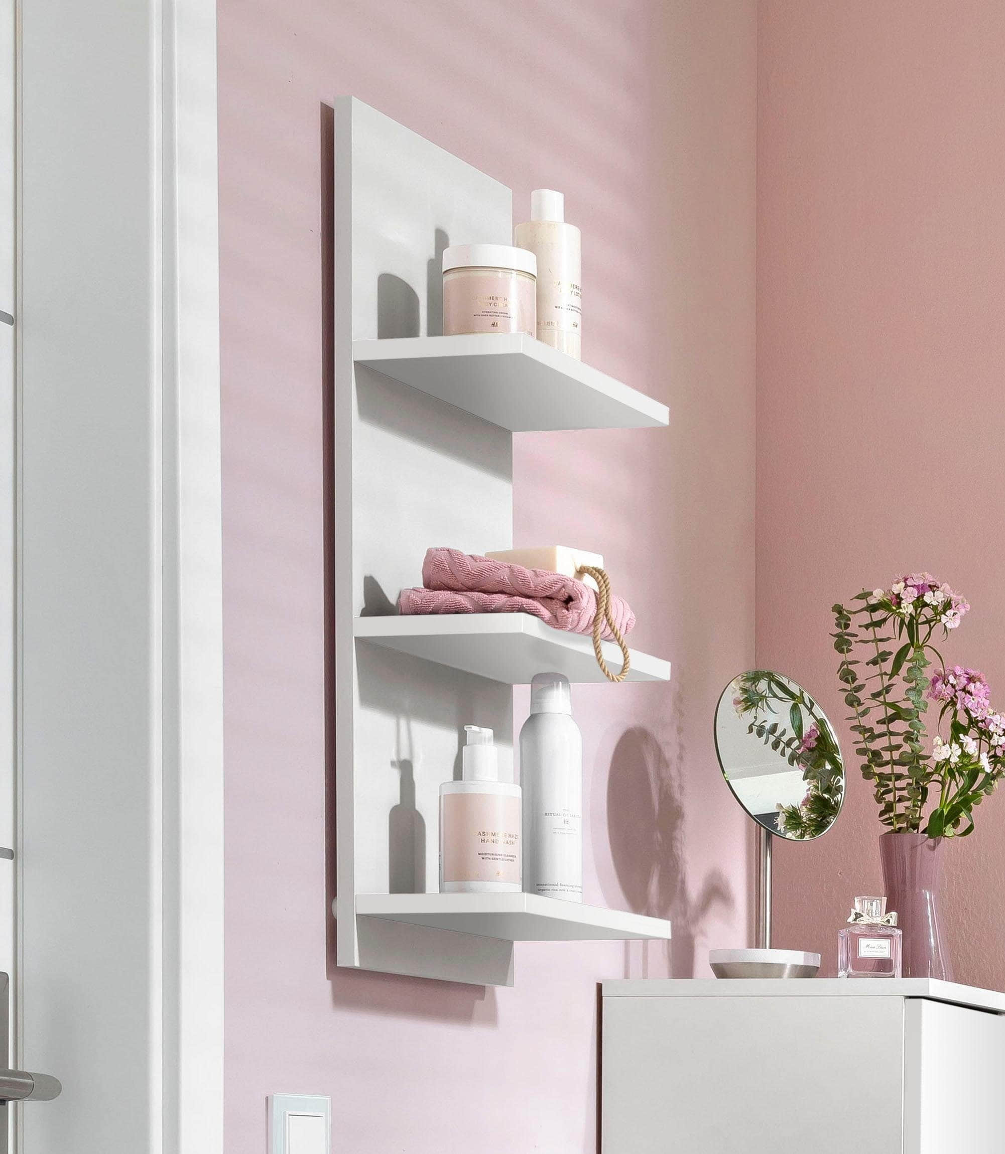 welltime welltime Wandregal »Palermo« – 3 Regalböden, 30 cm Breite, massives Holz, made in Germany | Schlichter Designklassiker weiß Regale