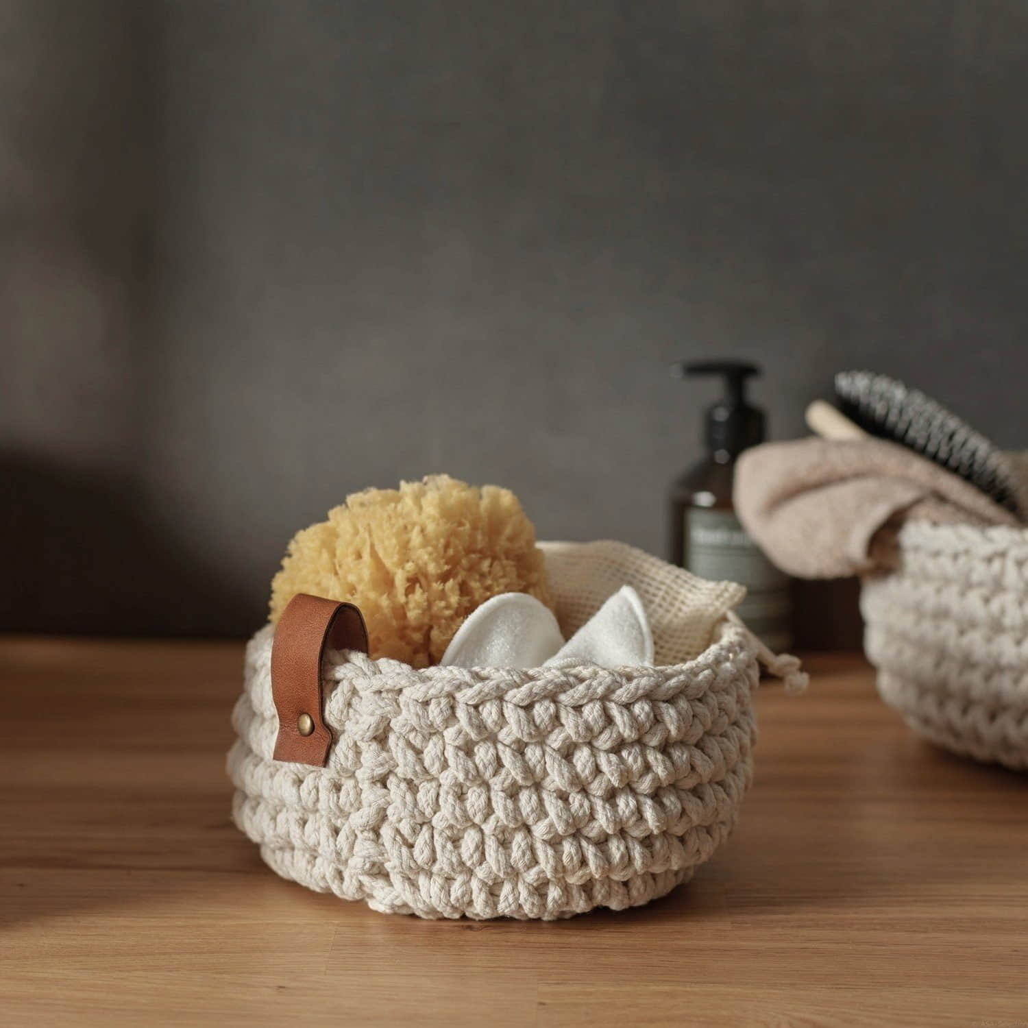 ASA SELECTION Koch- & Backzubehör ASA SELECTION COPPA SENCHA Aufbewahrungskorb | Baumwolle | Ø 17 cm | Beige/Ecru | Strickoptik | Küchen- & Wohnaccessoire ecru