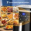 Aigostar Cube Heißluftfritteuse 7L XXL (1900W) – 7 Automatikprogramme, Digitaldisplay, fettarmes Frittieren für 6-10 Personen Schwarz Aigostar Küchenkleingeräte