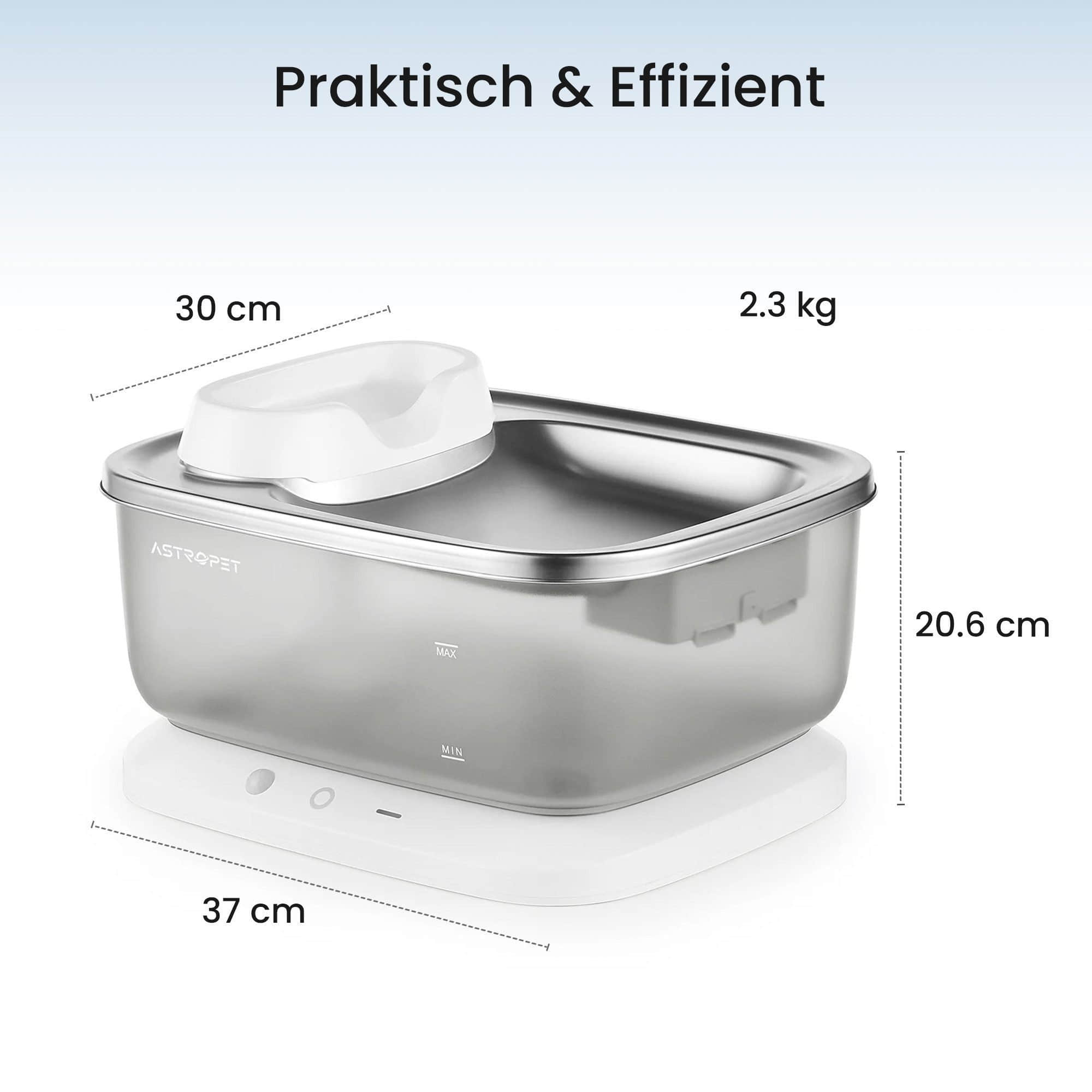 AstroPet AstroPet Poseidon Series XL Wireless Pet Water Fountain - 7L Capacity, 40-Day Battery, Ultra Quiet (<30dB) Cat & Dog Drinking Fountain with Smart Sensor Technology Tierbedarf