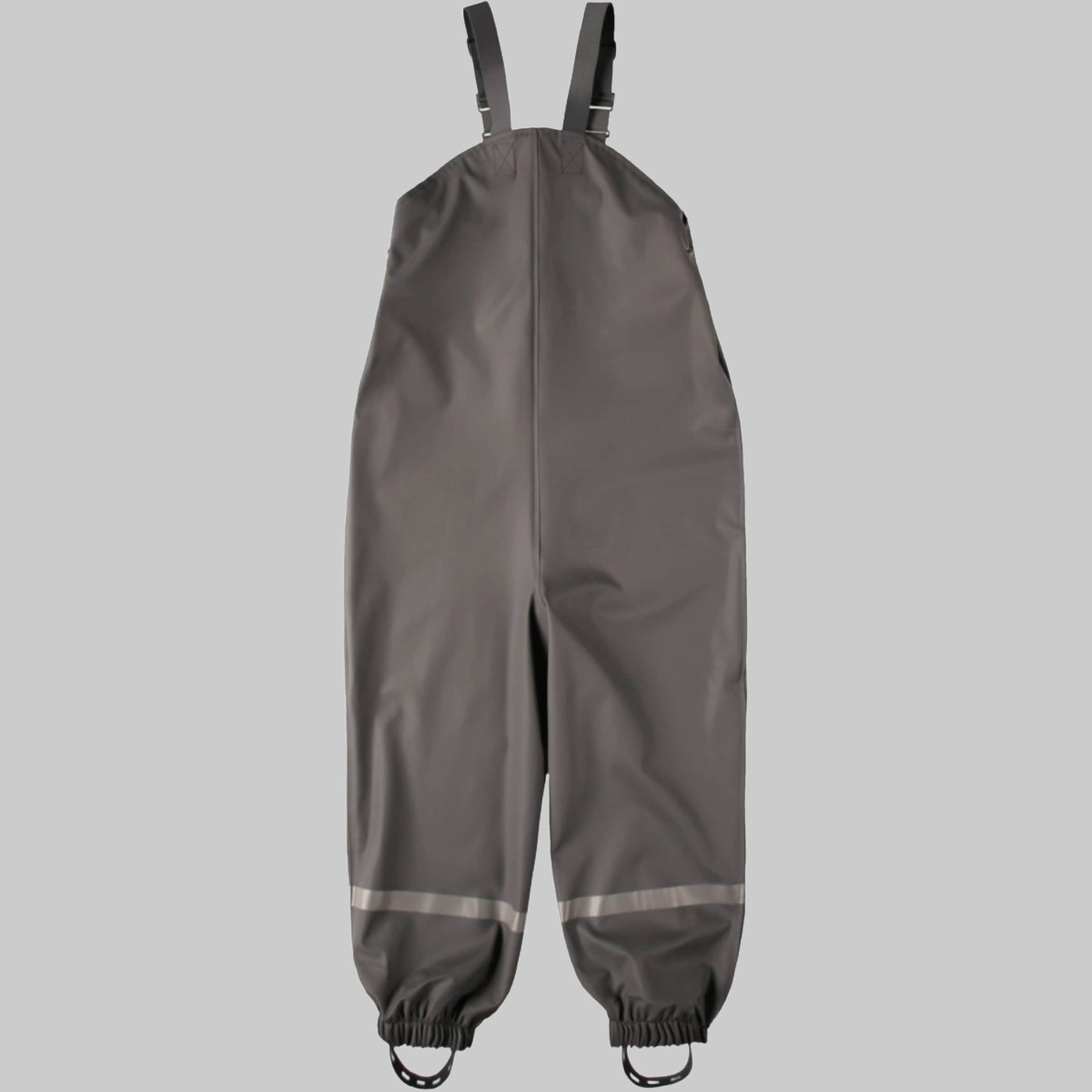BMS Arbeitsschutzkleidung ★BMS★ Premium Matschlatzhose für Kinder - 100% wasserdicht mit verstellbaren Trägern | Ökotex-100 zertifiziert | Ideal für Waldkindergarten & Outdoor-Aktivitäten grau