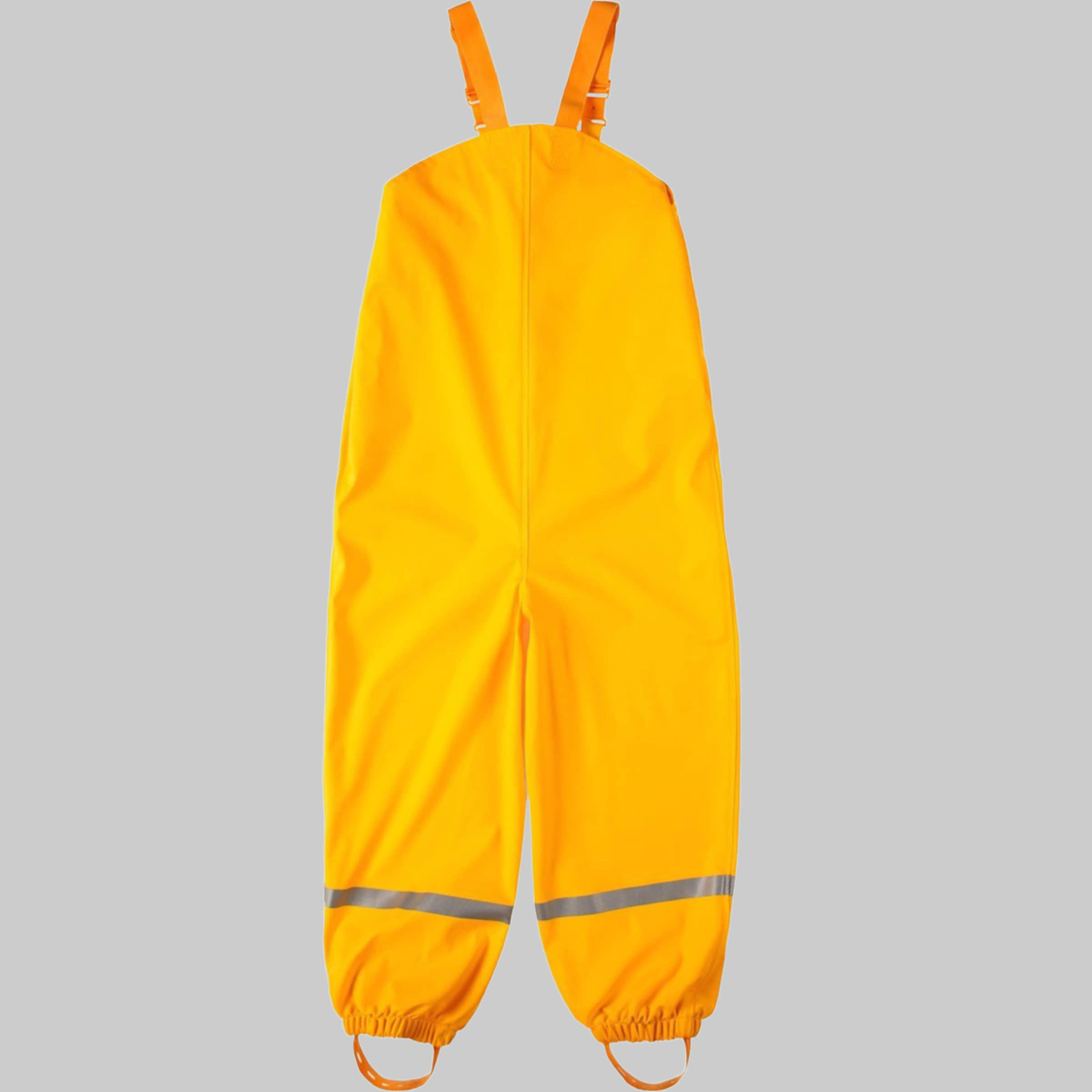 BMS Arbeitsschutzkleidung ★BMS★ Premium Matschlatzhose für Kinder - 100% wasserdicht mit verstellbaren Trägern | Ökotex-100 zertifiziert | Ideal für Waldkindergarten & Outdoor-Aktivitäten gelb