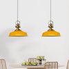 Bamyum Bamyum Asletl Vintage Pendelleuchte – 2-flammige Metall-Hängelampe E27 Ø41cm | Industrielles Design für Küche & Wohnzimmer | Dimmbar mit 120cm Kabel Gelb Lampen