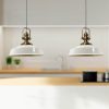 Bamyum Lampen Bamyum Asletl Vintage Pendelleuchte – 2-flammige Metall-Hängelampe E27 Ø41cm | Industrielles Design für Küche & Wohnzimmer | Dimmbar mit 120cm Kabel Weiß