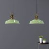 Bamyum Bamyum Asletl Vintage Pendelleuchte – 2-flammige Metall-Hängelampe E27 Ø41cm | Industrielles Design für Küche & Wohnzimmer | Dimmbar mit 120cm Kabel Minzgrün Lampen
