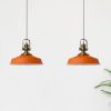 Bamyum Bamyum Asletl Vintage Pendelleuchte – 2-flammige Metall-Hängelampe E27 Ø41cm | Industrielles Design für Küche & Wohnzimmer | Dimmbar mit 120cm Kabel Orange Lampen