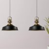 Bamyum Asletl Vintage Pendelleuchte – 2-flammige Metall-Hängelampe E27 Ø41cm | Industrielles Design für Küche & Wohnzimmer | Dimmbar mit 120cm Kabel Schwarz Bamyum Lampen