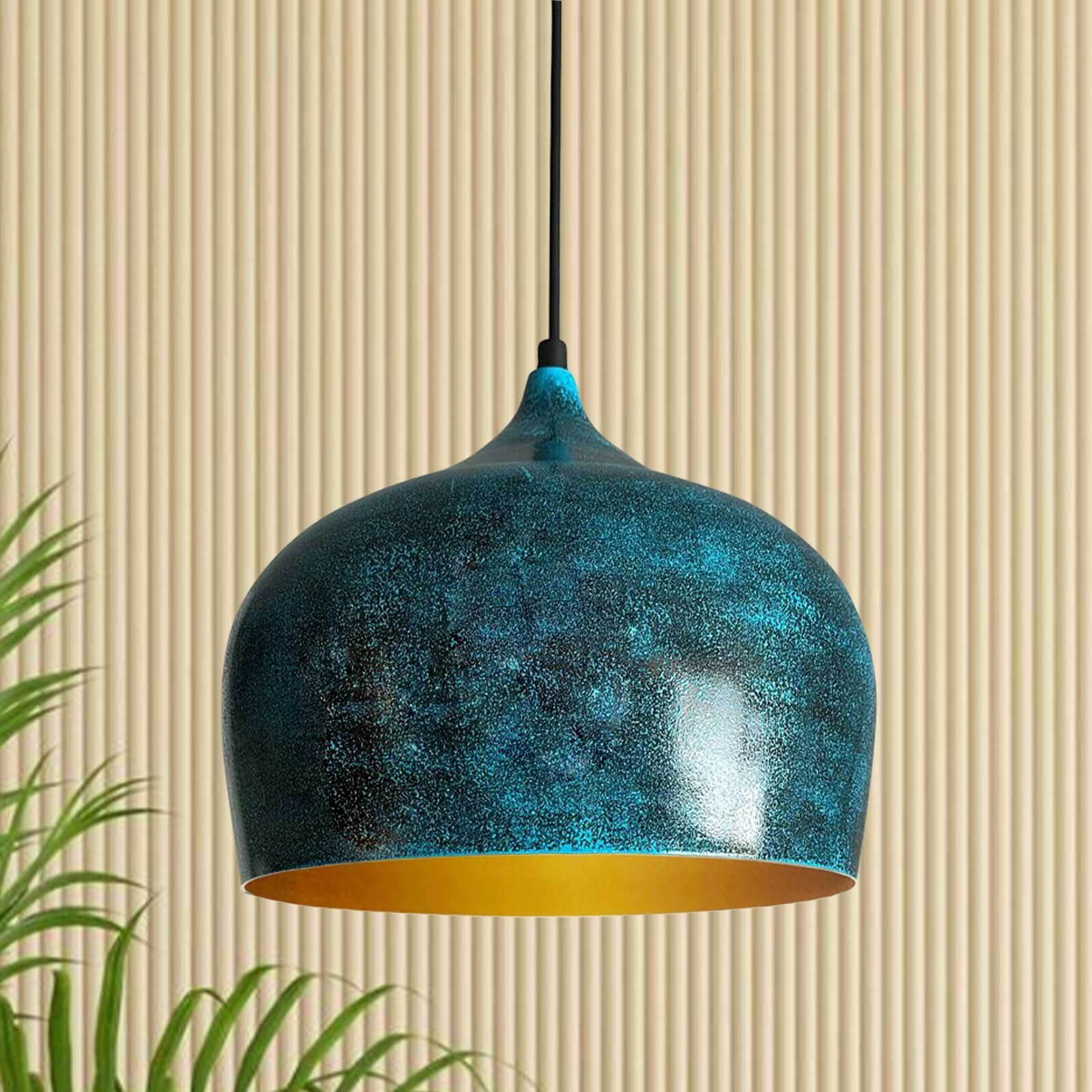 Bamyum Orema Industrial Vintage Metall Hängelampe – Pendelleuchte Ø30 cm, E27, dimmbar | Wohnzimmer, Küche, Büro Blau Bamyum Lampen