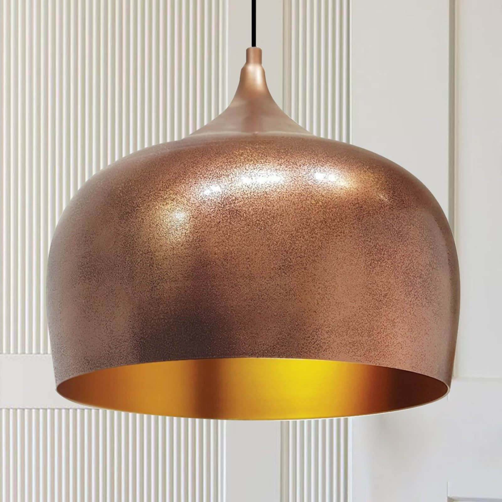 Bamyum Bamyum Orema Industrial Vintage Metall Hängelampe – Pendelleuchte Ø30 cm, E27, dimmbar | Wohnzimmer, Küche, Büro Kupfer Lampen