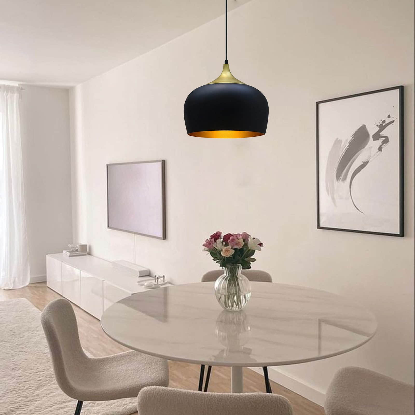 Lampen Bamyum Bamyum Orema Industrial Vintage Metall Hängelampe – Pendelleuchte Ø30 cm, E27, dimmbar | Wohnzimmer, Küche, Büro Schwarz
