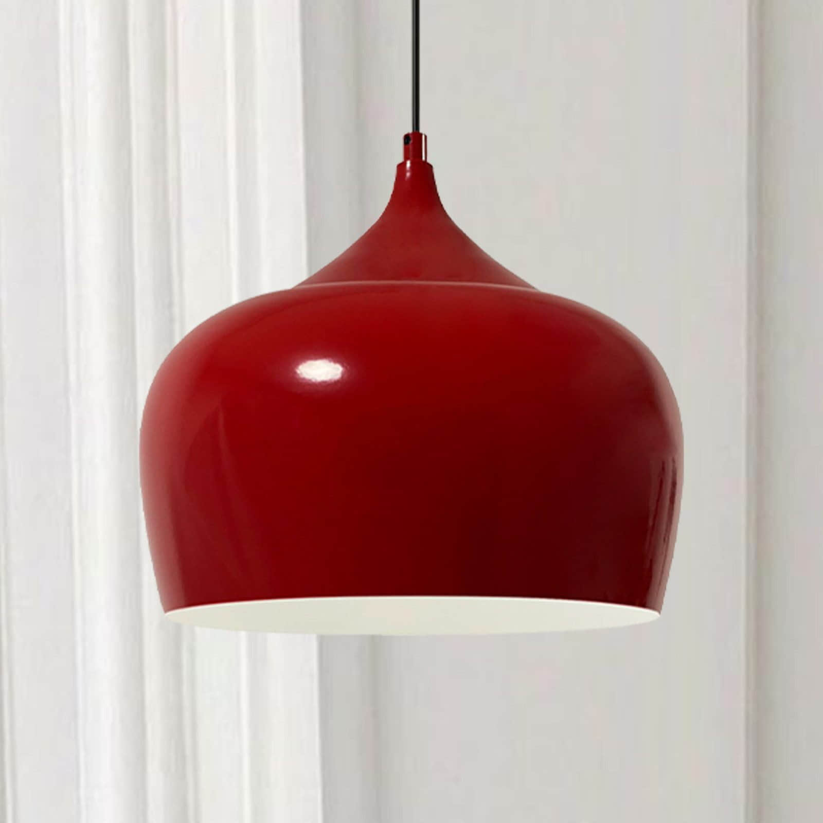 Lampen Bamyum Bamyum Orema Industrial Vintage Metall Hängelampe – Pendelleuchte Ø30 cm, E27, dimmbar | Wohnzimmer, Küche, Büro Rot