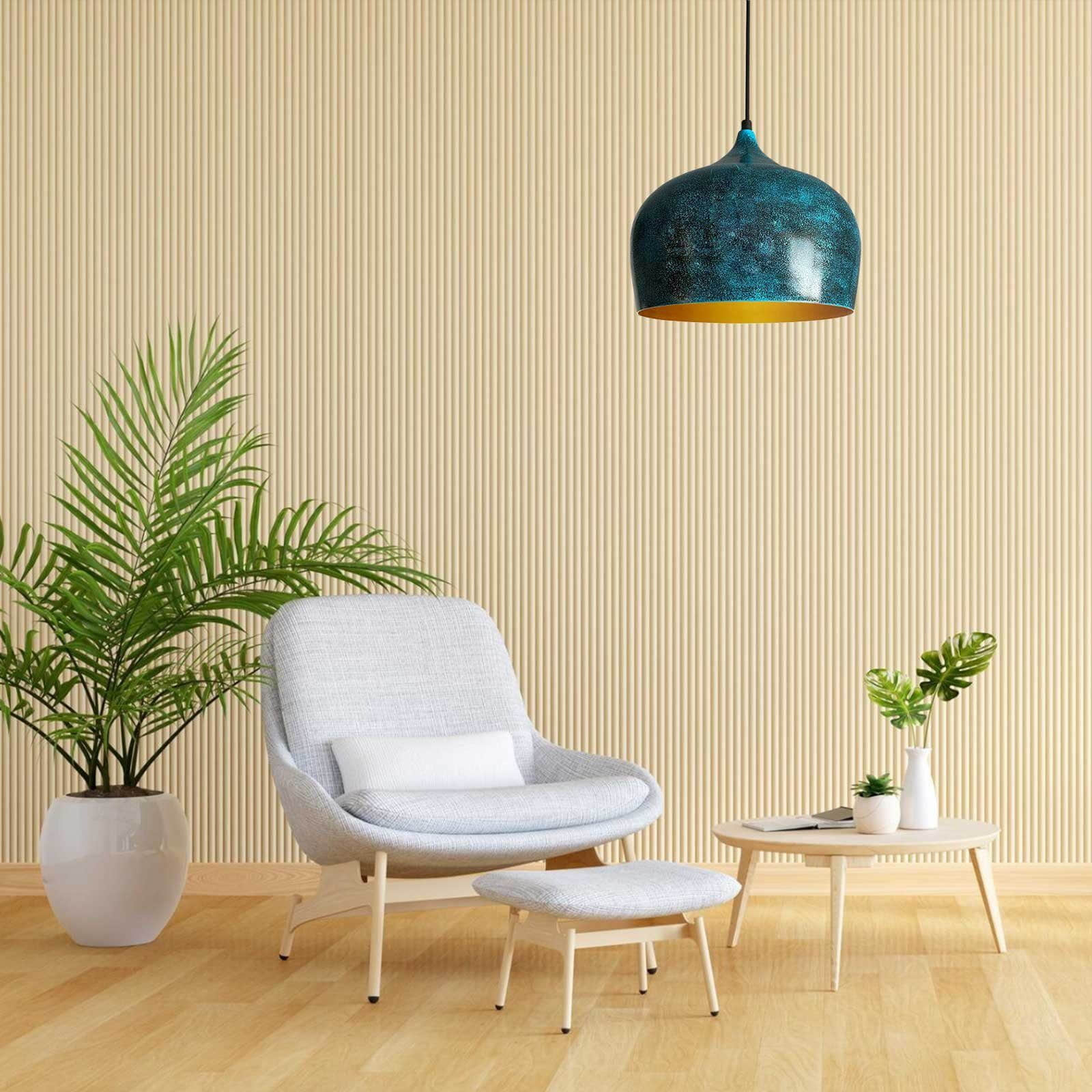Bamyum Orema Industrial Vintage Metall Hängelampe – Pendelleuchte Ø30 cm, E27, dimmbar | Wohnzimmer, Küche, Büro Blau Bamyum Lampen
