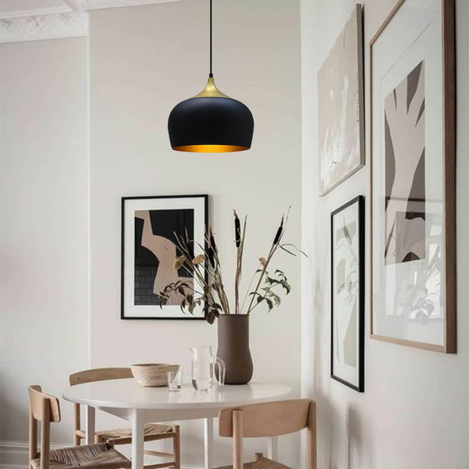 Lampen Bamyum Bamyum Orema Industrial Vintage Metall Hängelampe – Pendelleuchte Ø30 cm, E27, dimmbar | Wohnzimmer, Küche, Büro Schwarz