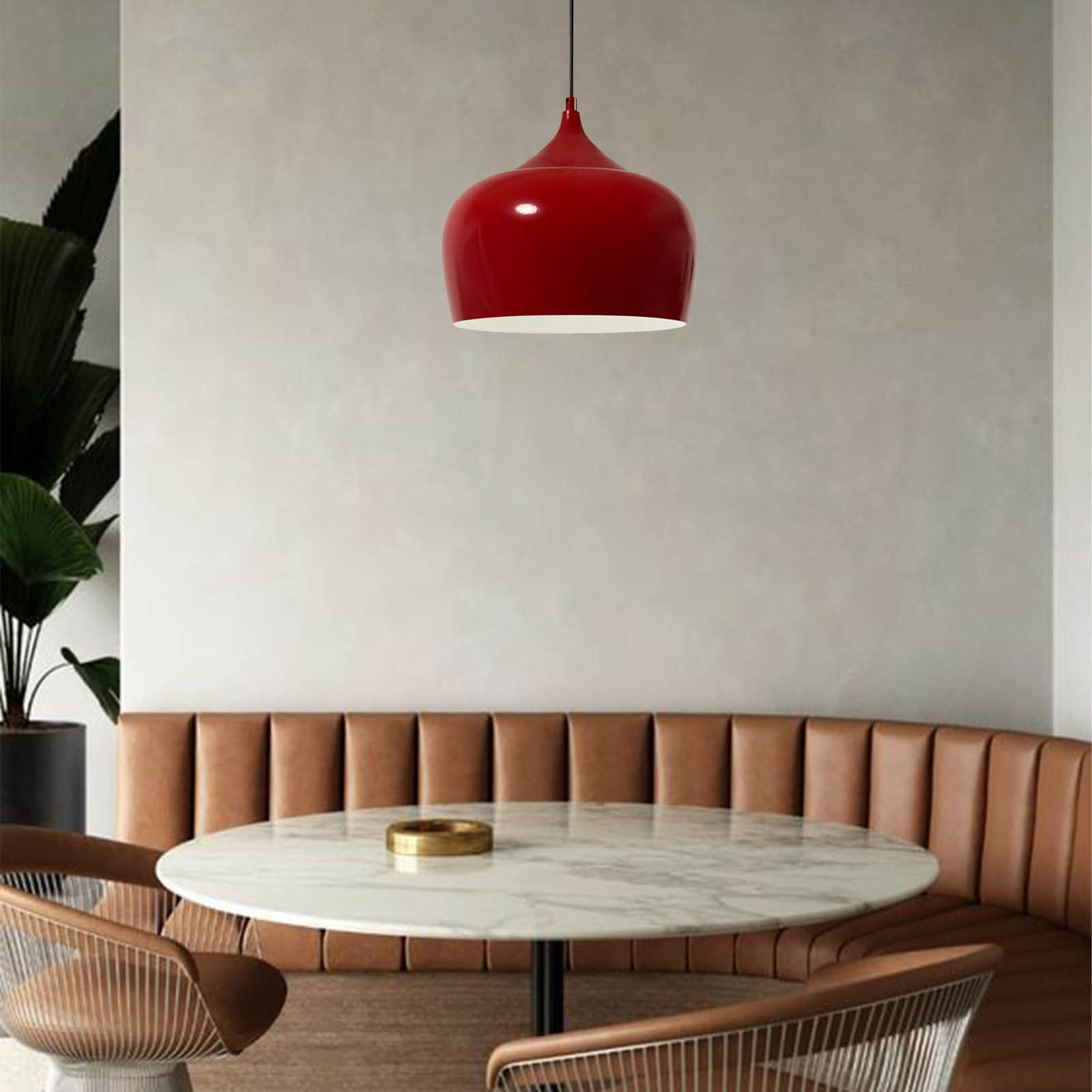 Lampen Bamyum Bamyum Orema Industrial Vintage Metall Hängelampe – Pendelleuchte Ø30 cm, E27, dimmbar | Wohnzimmer, Küche, Büro Rot
