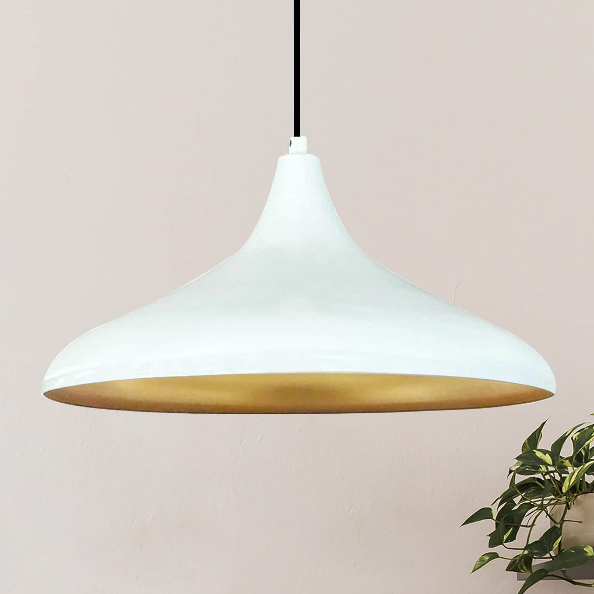Bamyum Lampen Bamyum Pendelleuchte 35 cm – Moderne Metall-Lampe mit E27 Fassung für Wohnzimmer, Küche & mehr | Dimmbar & hochwertig verarbeitet Weiß