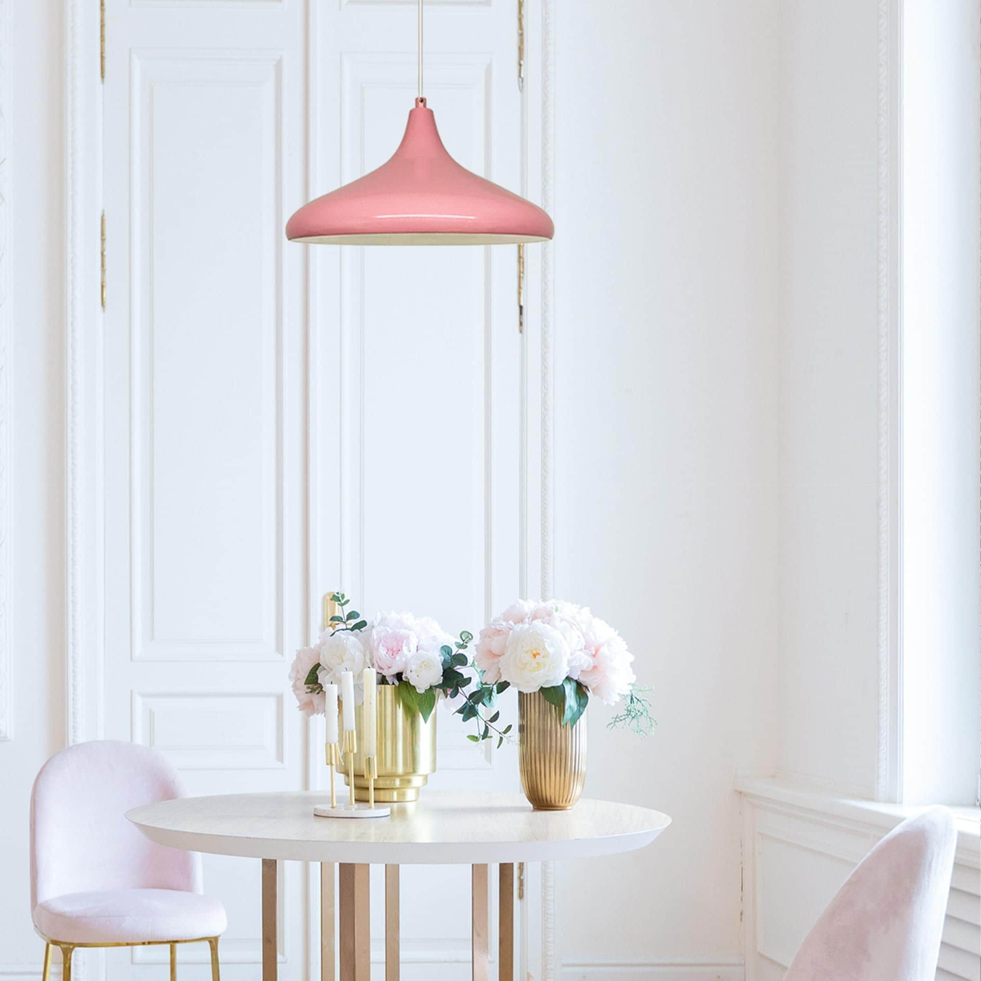 Lampen Bamyum Bamyum Pendelleuchte 35 cm – Moderne Metall-Lampe mit E27 Fassung für Wohnzimmer, Küche & mehr | Dimmbar & hochwertig verarbeitet Rosa
