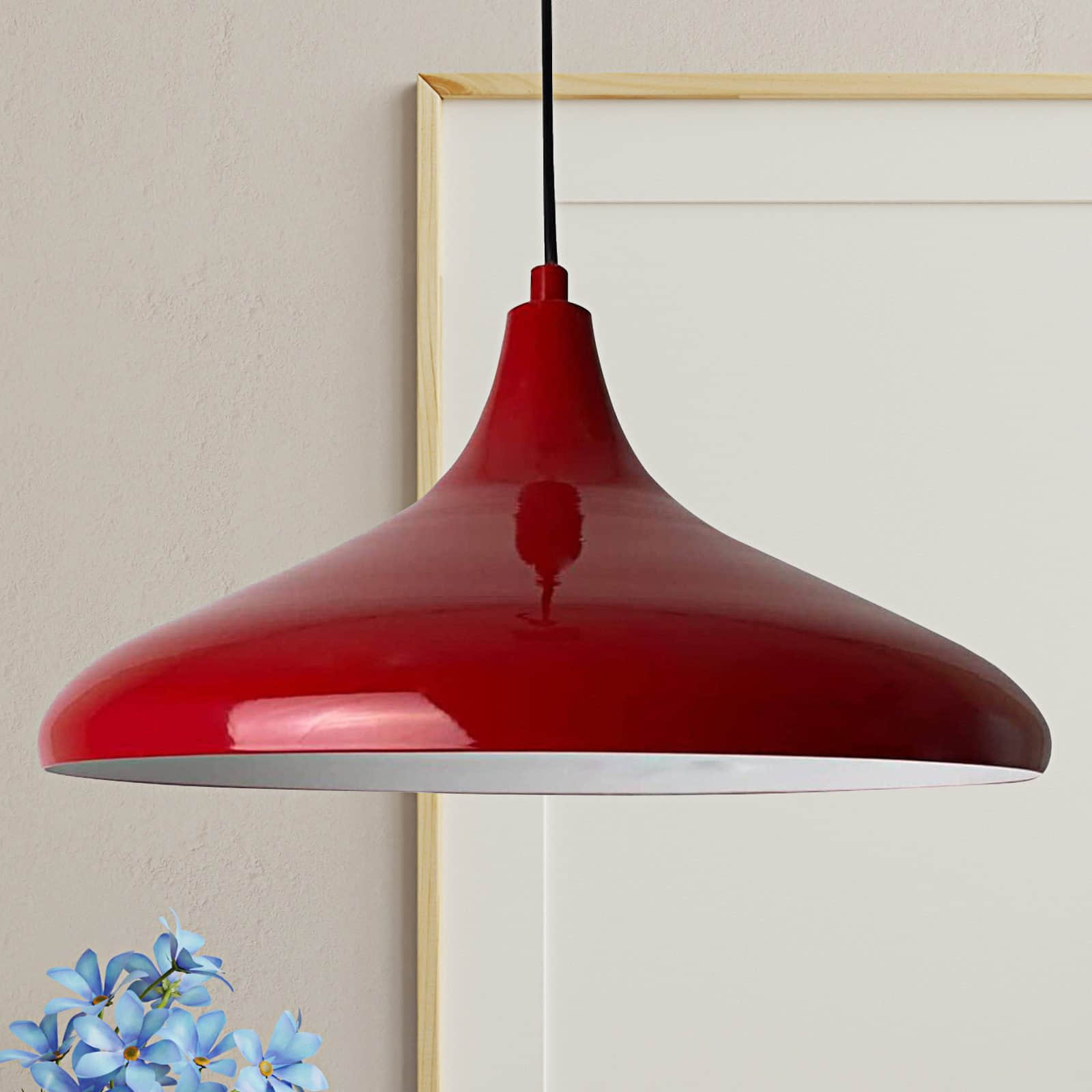 Bamyum Bamyum Pendelleuchte 35 cm – Moderne Metall-Lampe mit E27 Fassung für Wohnzimmer, Küche & mehr | Dimmbar & hochwertig verarbeitet Rot Lampen