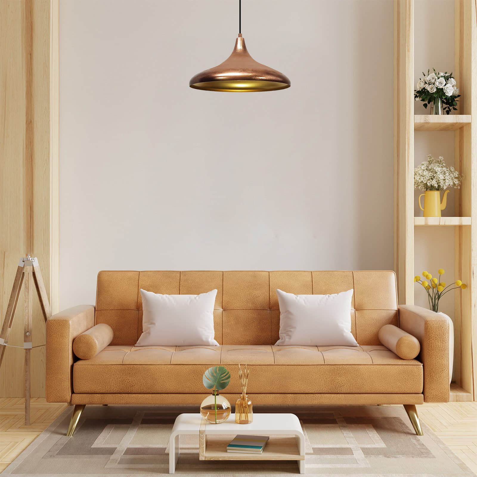 Bamyum Lampen Bamyum Pendelleuchte 35 cm – Moderne Metall-Lampe mit E27 Fassung für Wohnzimmer, Küche & mehr | Dimmbar & hochwertig verarbeitet Kupfer