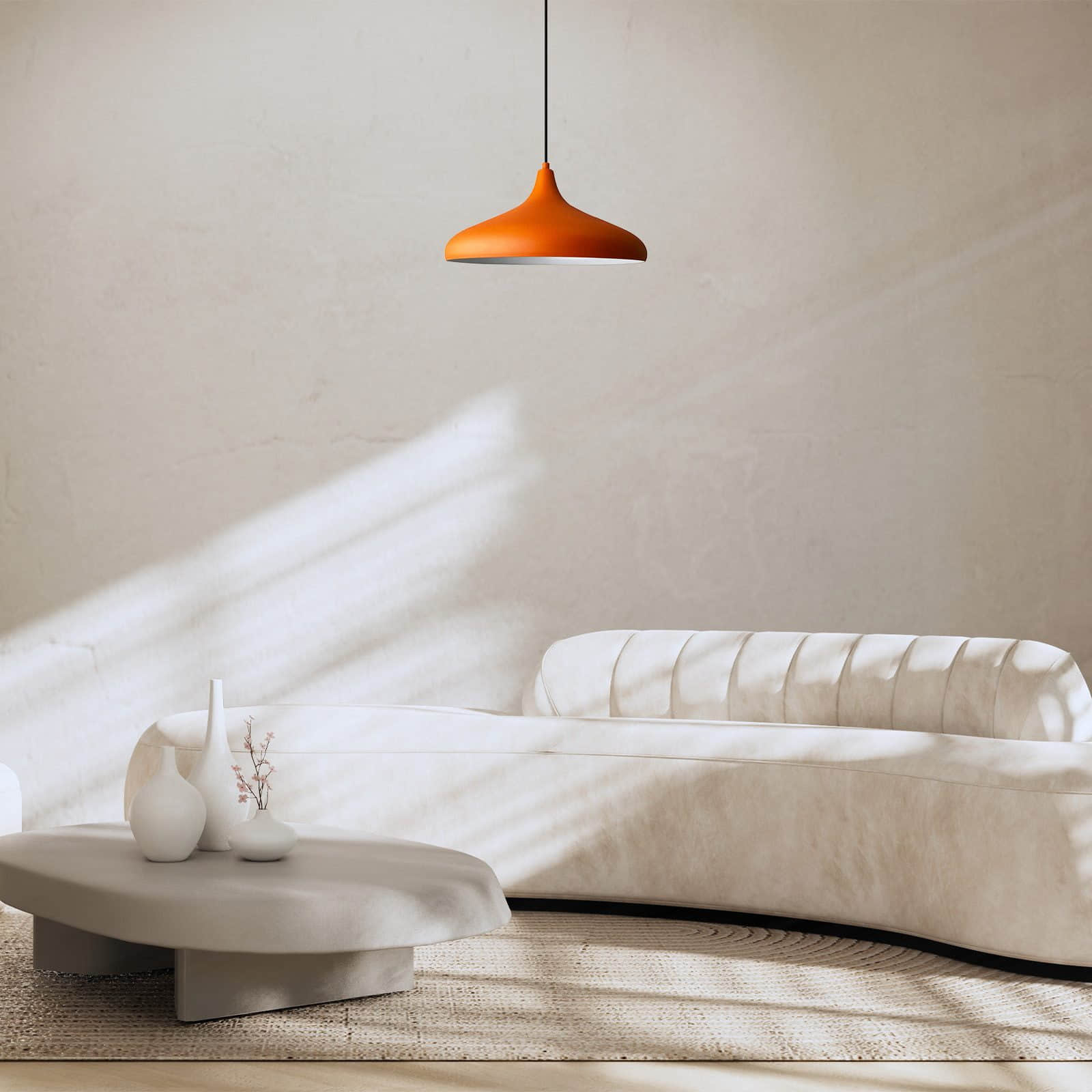 Bamyum Lampen Bamyum Pendelleuchte 35 cm – Moderne Metall-Lampe mit E27 Fassung für Wohnzimmer, Küche & mehr | Dimmbar & hochwertig verarbeitet Orange