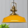 Lampen Bamyum Bamyum Vintage Metal Pendant Light - 41cm E27 Hanging Lamp with Adjustable Cable, Dimmable (Bulb Not Included) - Copper/Gold Finish Gelb