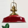 Bamyum Vintage Metal Pendant Light - 41cm E27 Hanging Lamp with Adjustable Cable, Dimmable (Bulb Not Included) - Copper/Gold Finish Rot Bamyum Lampen