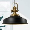 Bamyum Lampen Bamyum Vintage Metal Pendant Light - 41cm E27 Hanging Lamp with Adjustable Cable, Dimmable (Bulb Not Included) - Copper/Gold Finish Schwarz