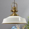 Bamyum Lampen Bamyum Vintage Metal Pendant Light - 41cm E27 Hanging Lamp with Adjustable Cable, Dimmable (Bulb Not Included) - Copper/Gold Finish Weiß