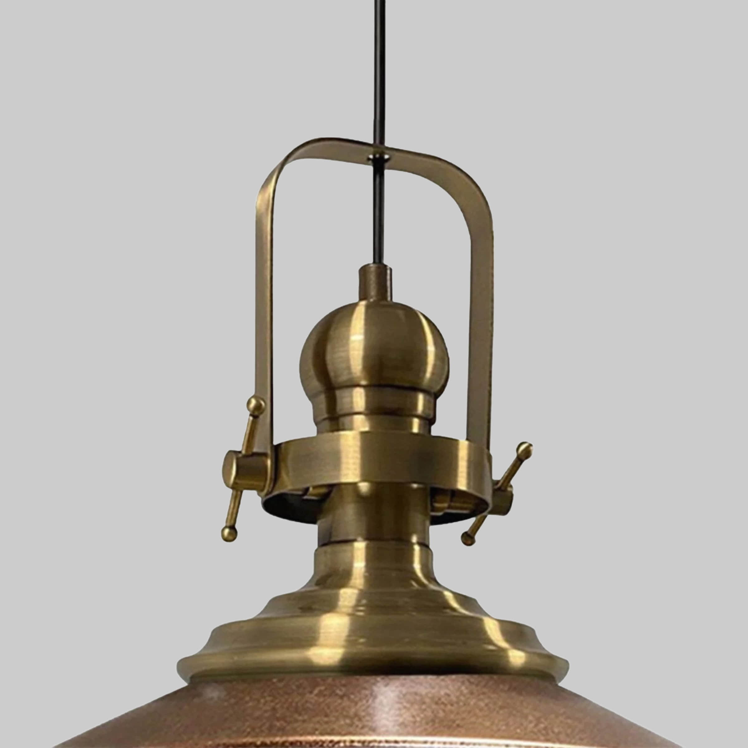 Bamyum Vintage Metal Pendant Light - 41cm E27 Hanging Lamp with Adjustable Cable, Dimmable (Bulb Not Included) - Copper/Gold Finish Kupfer Bamyum Lampen