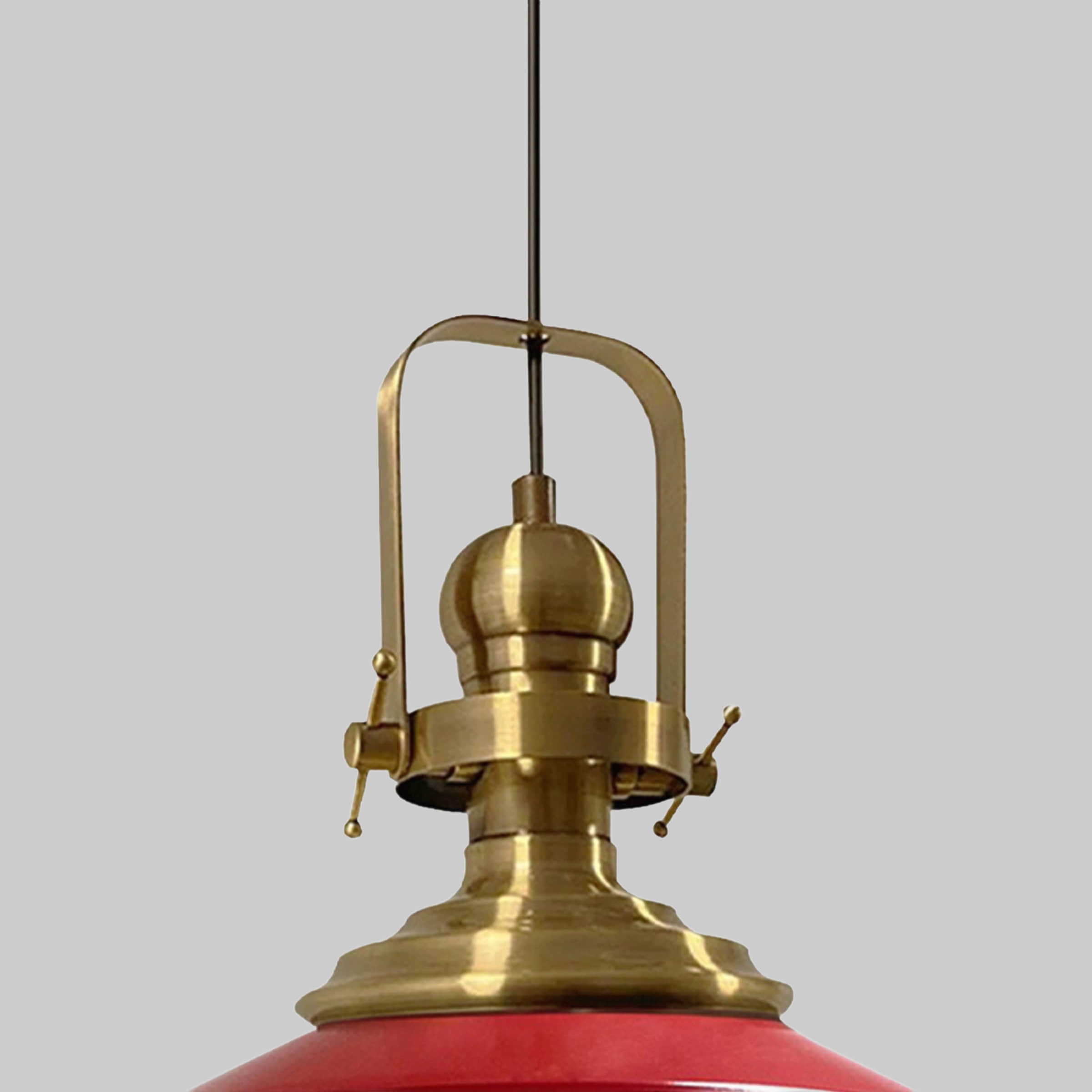 Bamyum Vintage Metal Pendant Light - 41cm E27 Hanging Lamp with Adjustable Cable, Dimmable (Bulb Not Included) - Copper/Gold Finish Rot Bamyum Lampen