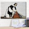 Dekoration WandbilderXXL Banksy Leinwandbild 'No19' - Originalgetreue Streetart auf Keilrahmen | 6 Größen | UV-beständig | WandbilderXXL