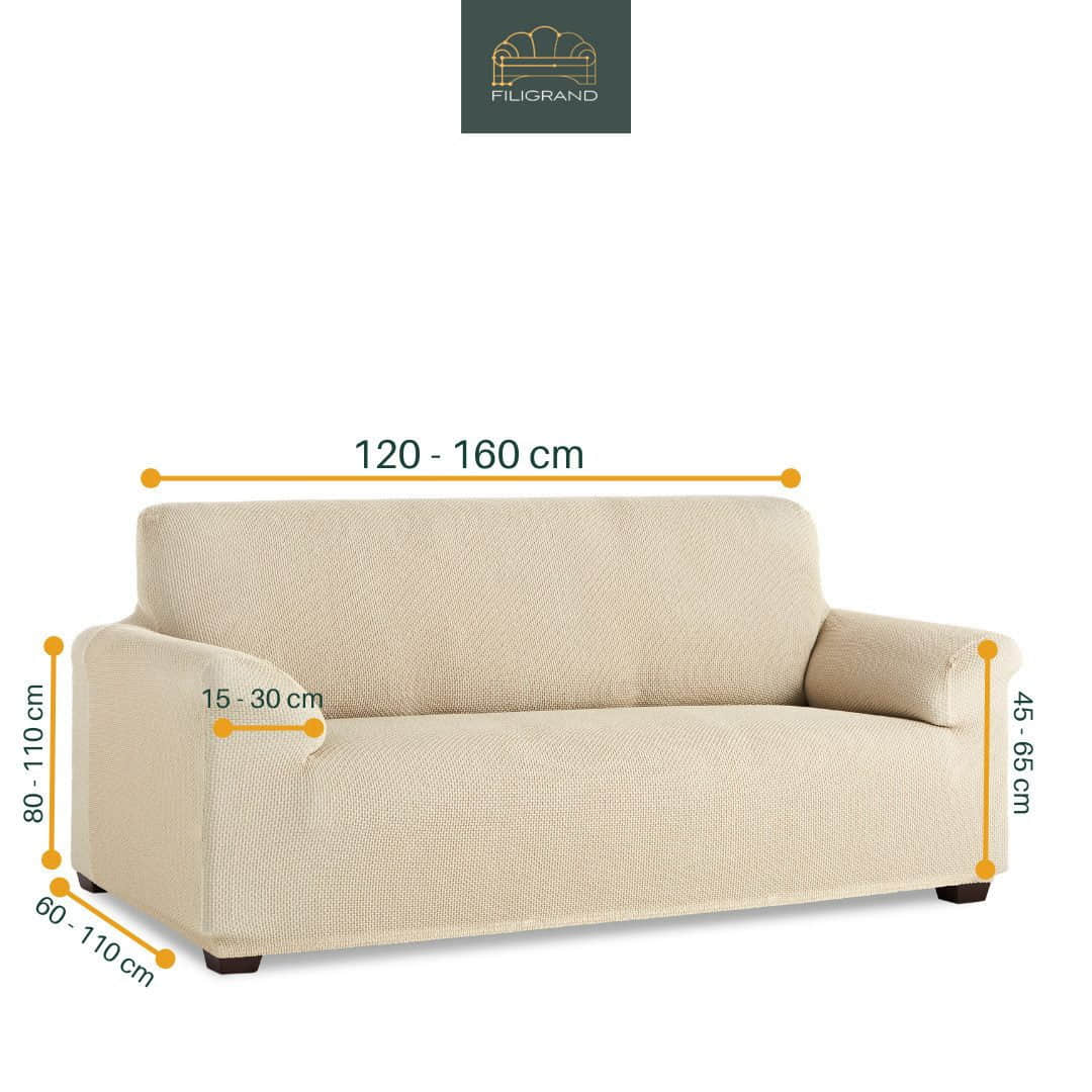 Belmarti Premium Sofa Cover - Elastic, Washable Sofa Protector (70-100x60-85x80-90cm) | Made in Spain | Cotton Blend Fabric | Fits Most Couches elfenbein Belmarti Hussen