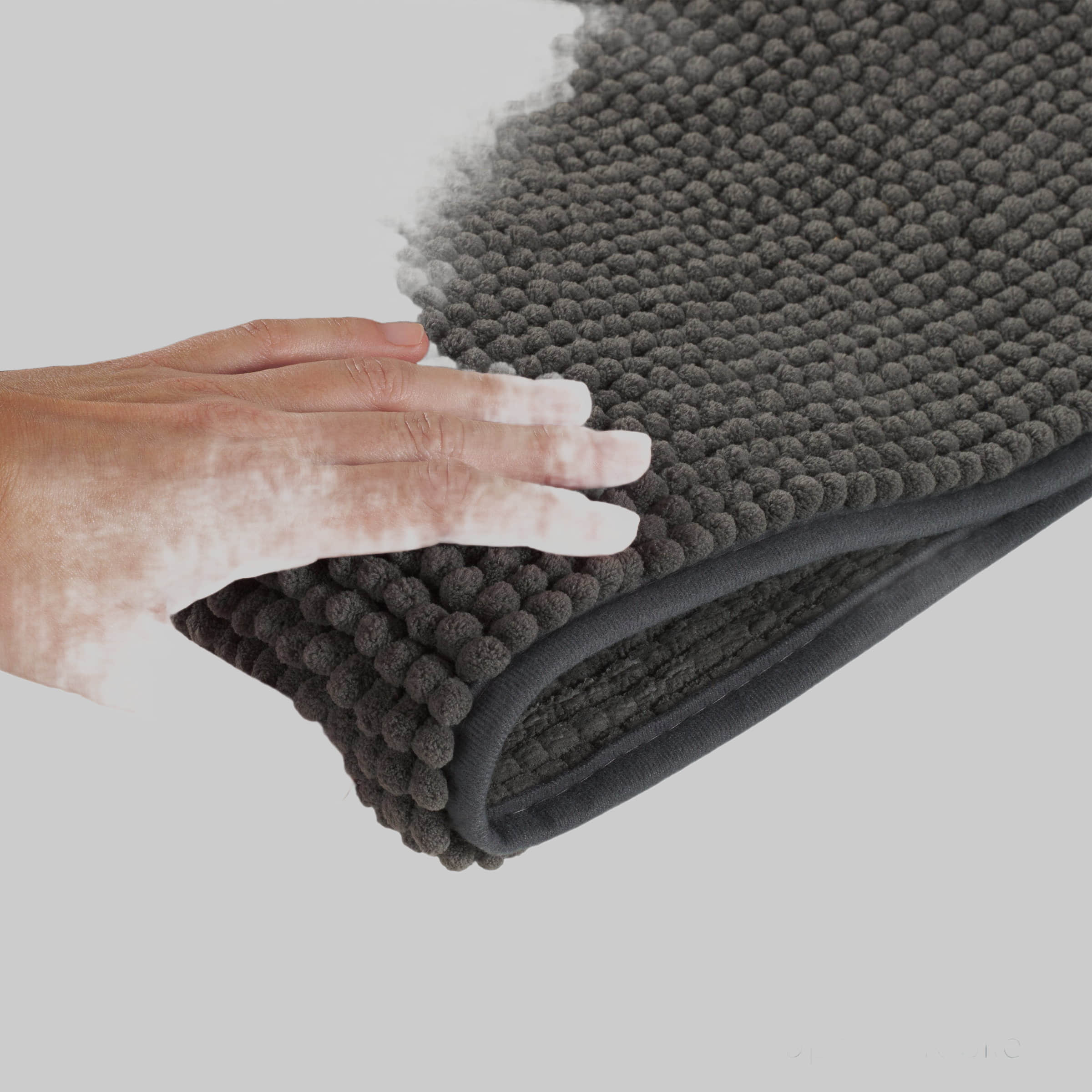 Badematten Blumtal Blumtal Premium Chenille Badematte – Extra weicher Badezimmerteppich (50x80/60x90/70x120cm) mit rutschfester Unterseite, 100% Polyester, maschinenwaschbar bei 40°C Dunkelgrau