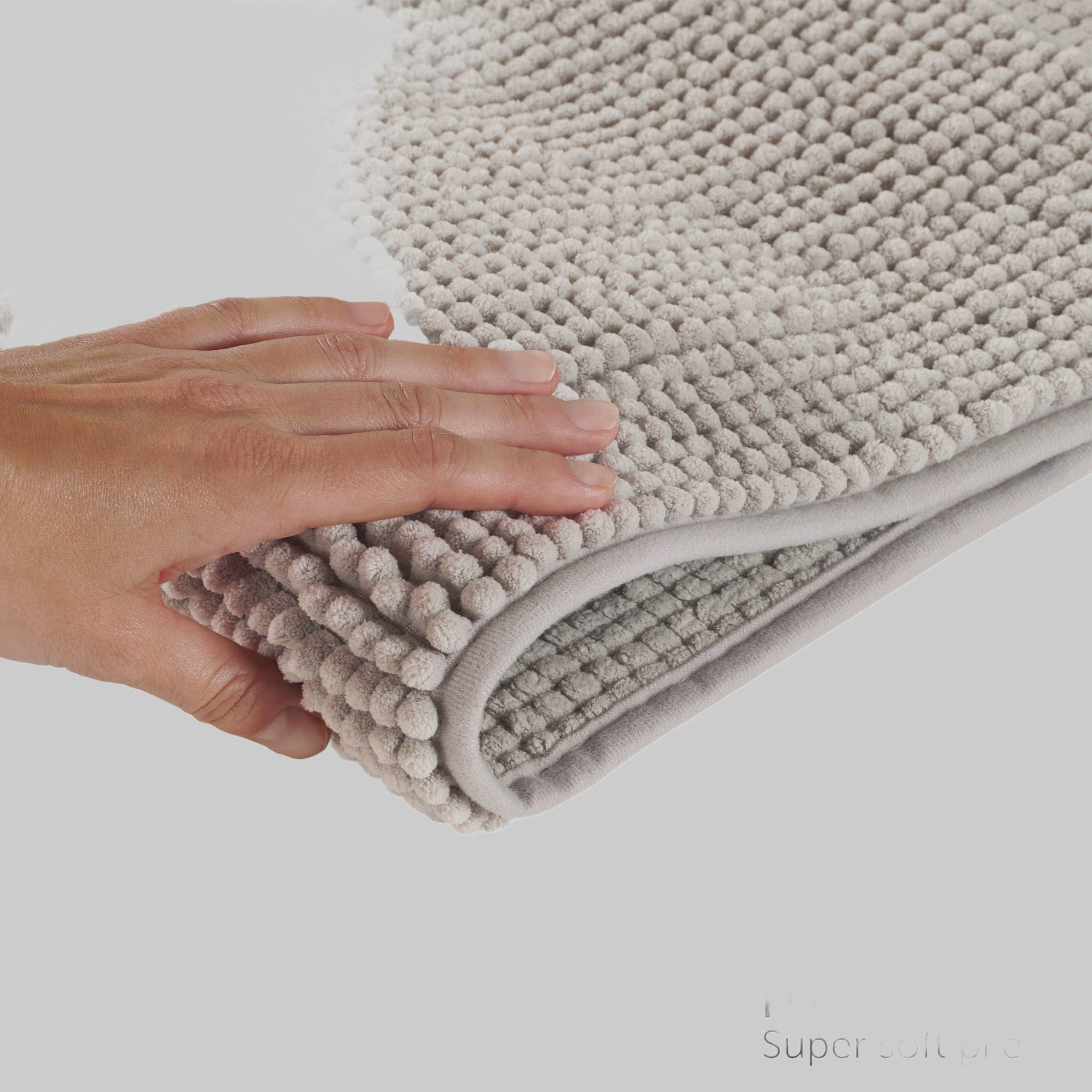 Blumtal Premium Chenille Badematte – Extra weicher Badezimmerteppich (50x80/60x90/70x120cm) mit rutschfester Unterseite, 100% Polyester, maschinenwaschbar bei 40°C Hellgrau Blumtal Badematten
