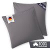 Blumtal Premium Jersey-Kissenbezug 2er-Set (40x80 cm) – 100% Baumwolle, OEKO-TEX® zertifiziert, 12 Farben, superweich & atmungsaktiv Grau Kissen Blumtal