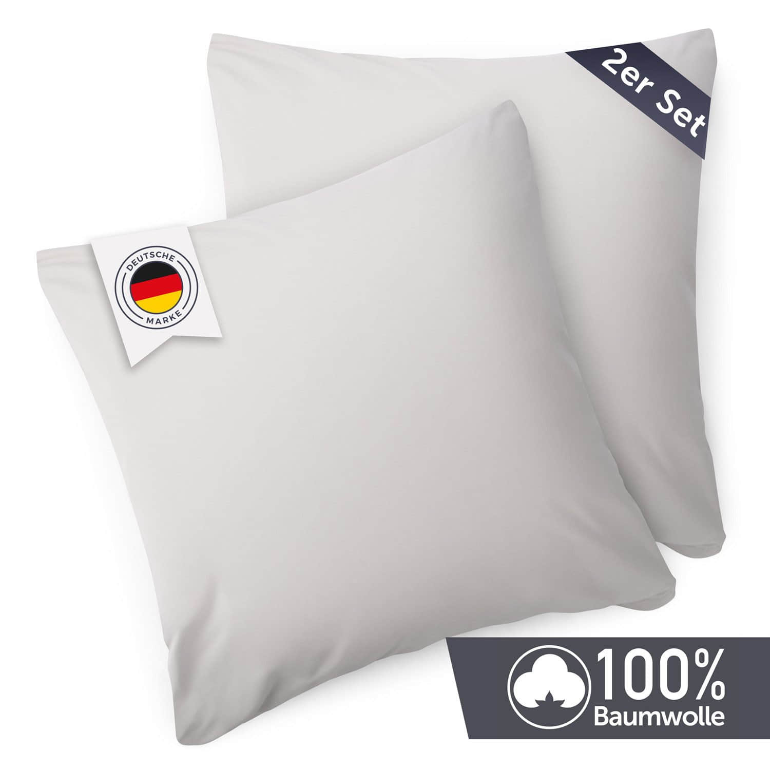 Blumtal Kissen Blumtal Premium Jersey-Kissenbezug 2er-Set (40x80 cm) – 100% Baumwolle, OEKO-TEX® zertifiziert, 12 Farben, superweich & atmungsaktiv Moonlight