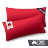 Blumtal Premium Jersey-Kissenbezug 2er-Set (40x80 cm) – 100% Baumwolle, OEKO-TEX® zertifiziert, 12 Farben, superweich & atmungsaktiv Rot Kissen Blumtal