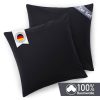 Blumtal Premium Jersey-Kissenbezug 2er-Set (40x80 cm) – 100% Baumwolle, OEKO-TEX® zertifiziert, 12 Farben, superweich & atmungsaktiv Schwarz Kissen Blumtal