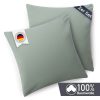 Kissen Blumtal Blumtal Premium Jersey-Kissenbezug 2er-Set (40x80 cm) – 100% Baumwolle, OEKO-TEX® zertifiziert, 12 Farben, superweich & atmungsaktiv Sommergrün