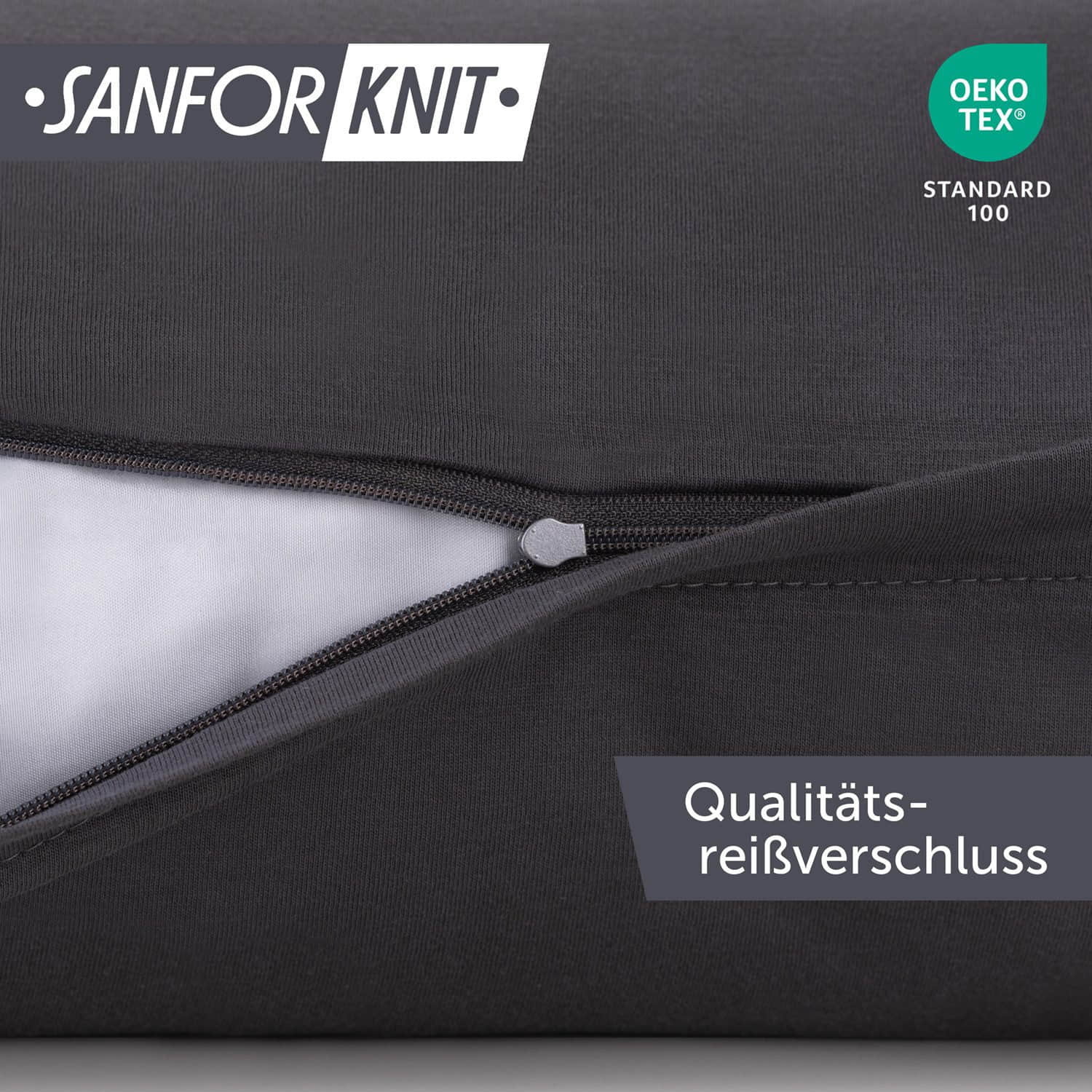 Blumtal Blumtal Premium Jersey-Kissenbezug 2er-Set (40x80 cm) – 100% Baumwolle, OEKO-TEX® zertifiziert, 12 Farben, superweich & atmungsaktiv Anthrazit Kissen