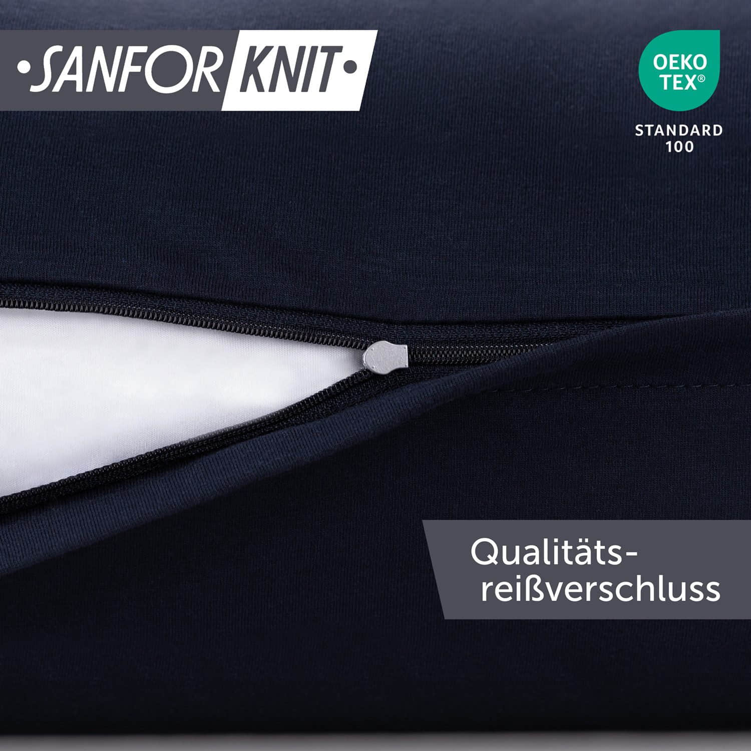 Blumtal Blumtal Premium Jersey-Kissenbezug 2er-Set (40x80 cm) – 100% Baumwolle, OEKO-TEX® zertifiziert, 12 Farben, superweich & atmungsaktiv Tiefseeblau Kissen