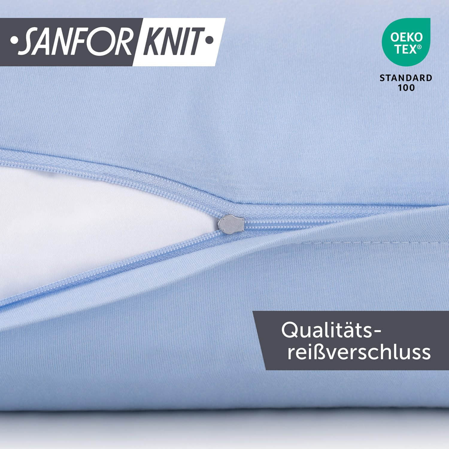 Blumtal Premium Jersey-Kissenbezug 2er-Set (40x80 cm) – 100% Baumwolle, OEKO-TEX® zertifiziert, 12 Farben, superweich & atmungsaktiv Hellblau Blumtal Kissen