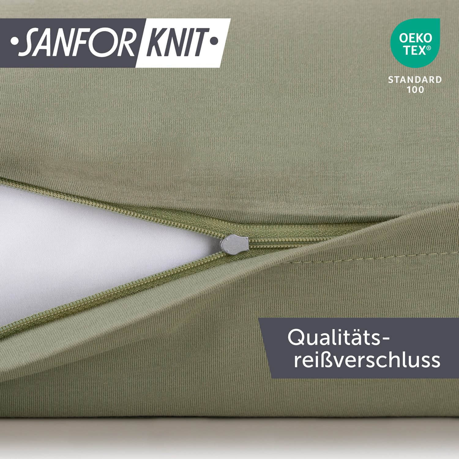 Blumtal Blumtal Premium Jersey-Kissenbezug 2er-Set (40x80 cm) – 100% Baumwolle, OEKO-TEX® zertifiziert, 12 Farben, superweich & atmungsaktiv Olivgrün Kissen